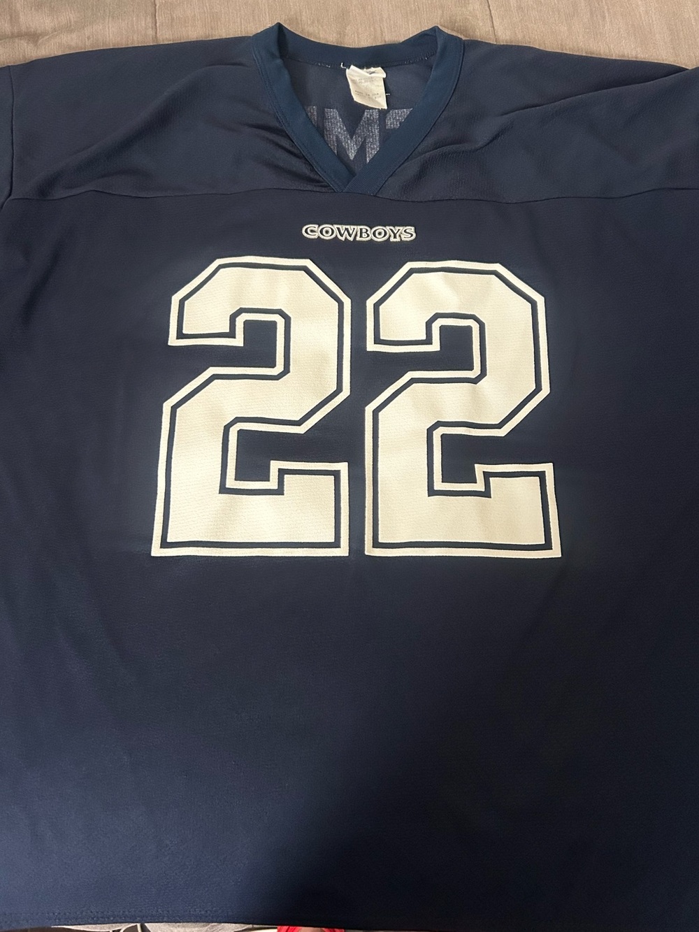 LOGO 7 Men's Navy Football Jersey with White #22 Applique